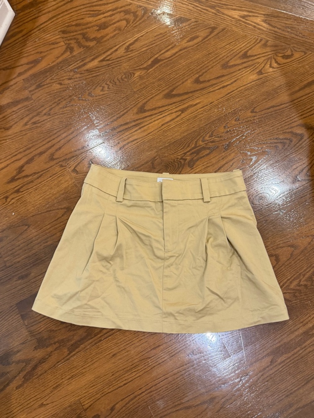 Sunday Best Khaki Pleated Mini Skirt